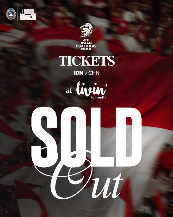 tiket ludes terjual Indonesia vs China